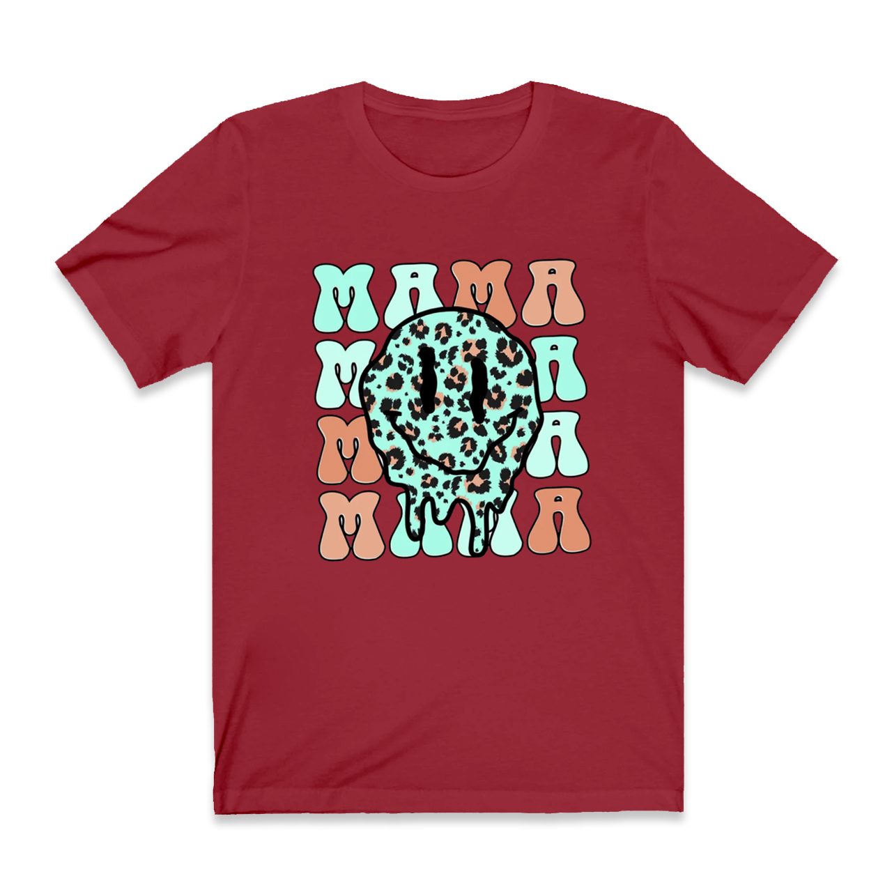 Retro Smiley Face Collage Happy Mama Shirt