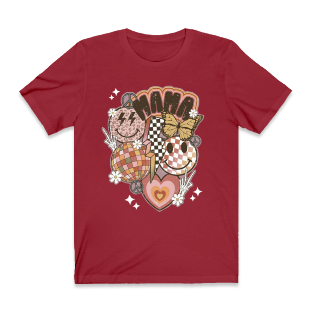 Retro Smiley Funny T-shirt For Mama