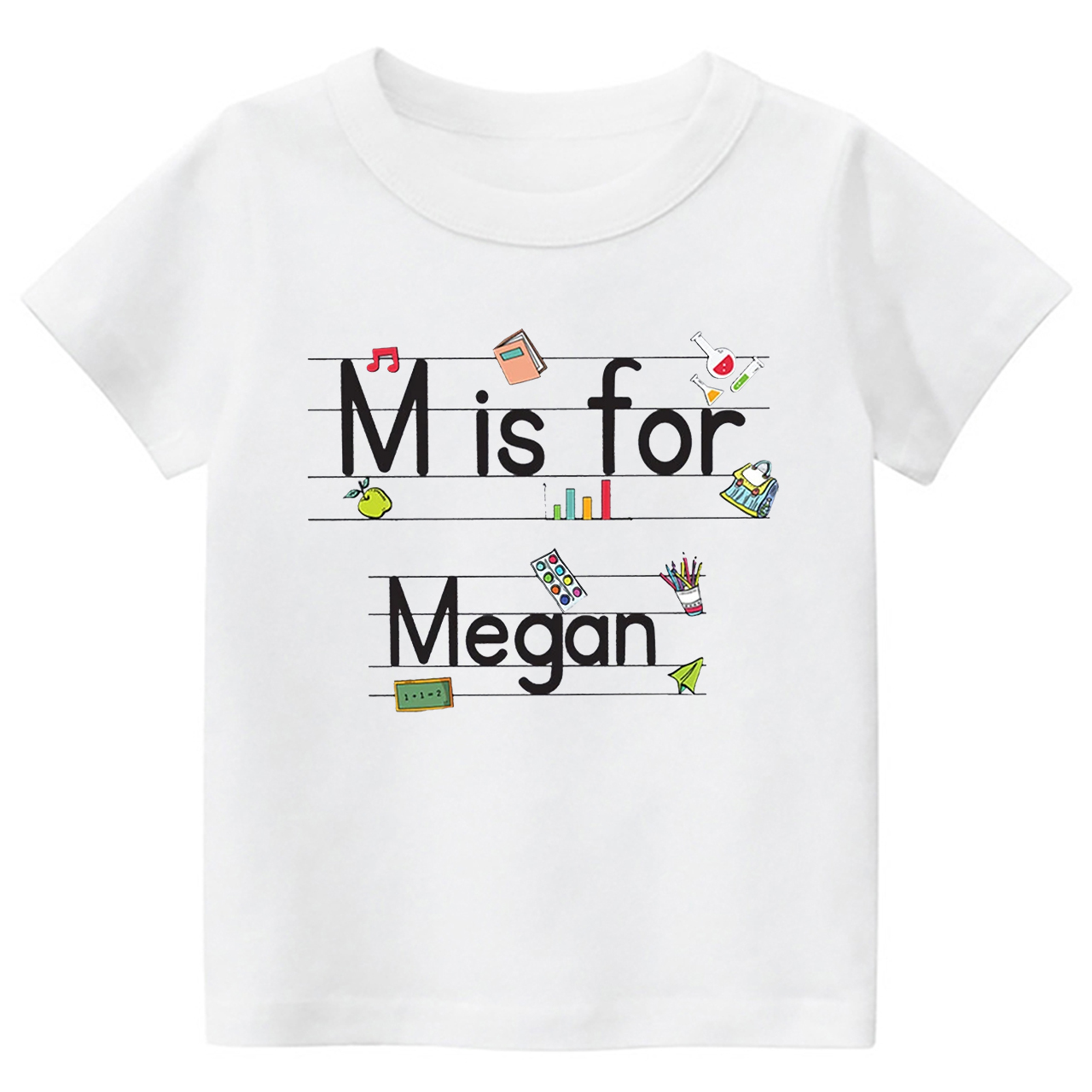 Personalized Little Boy Tractor Crayon Pencil  Name Back to School Shirt