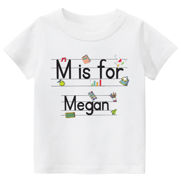 Cute Line Custom Name Back To School Tees
