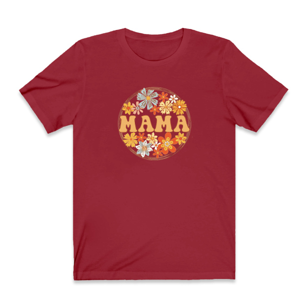 Retro Wild Flowers Mama Shirt Gift For Woman