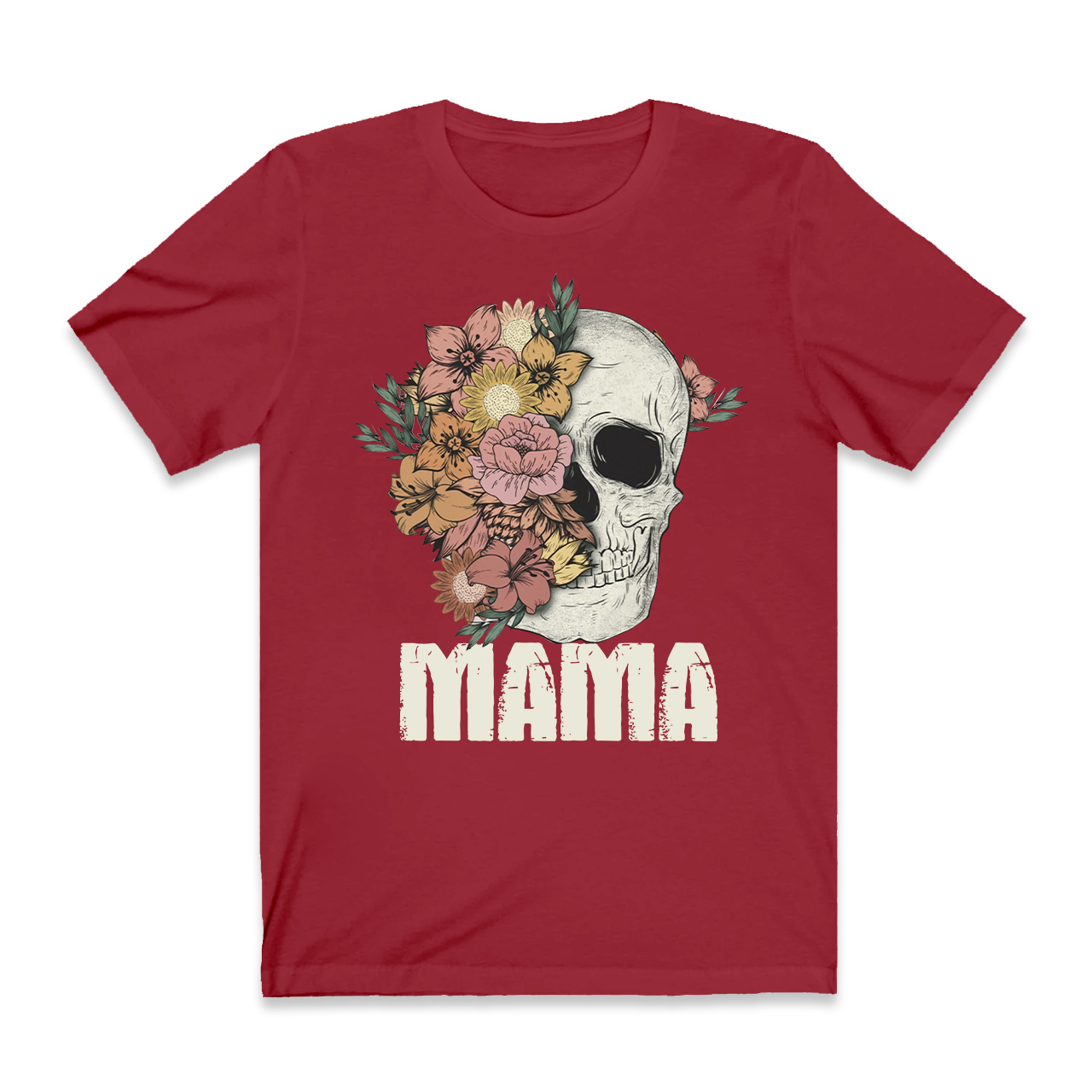Floral Skull Fall Shirt For Mama