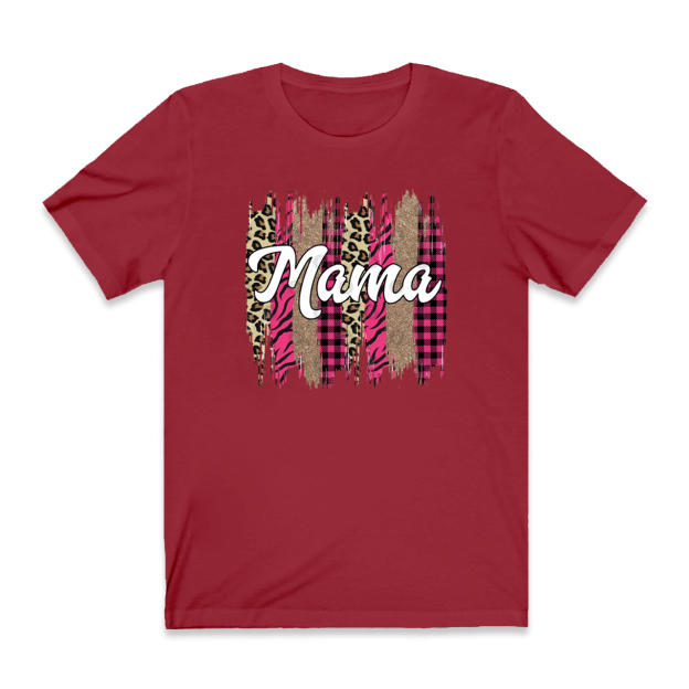 Leopard And Pink Plaid Mom Shirt