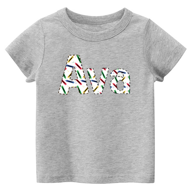 Kids Back to School Tee-Personalized Pencil Name