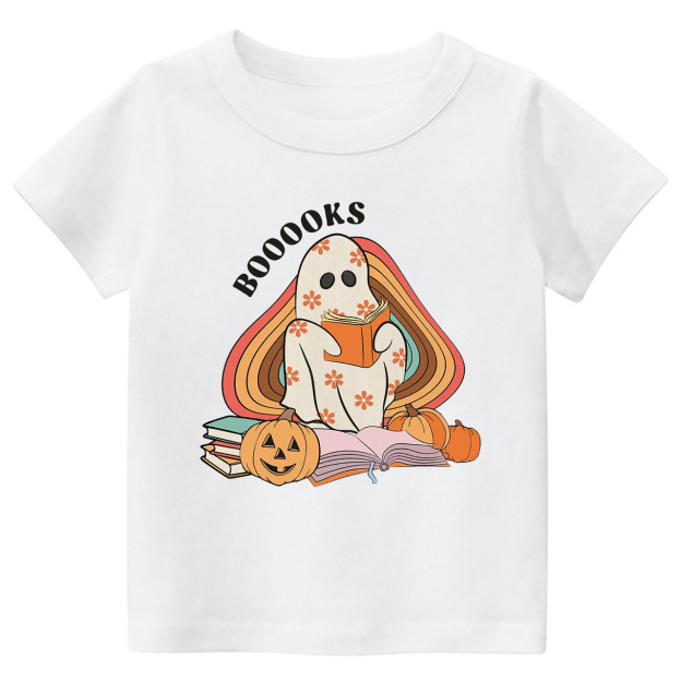 Retro Books Ghost Halloween Toddler Shirt
