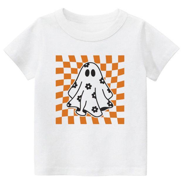 Checkered Floral Daisy Ghost Toddler Shirt