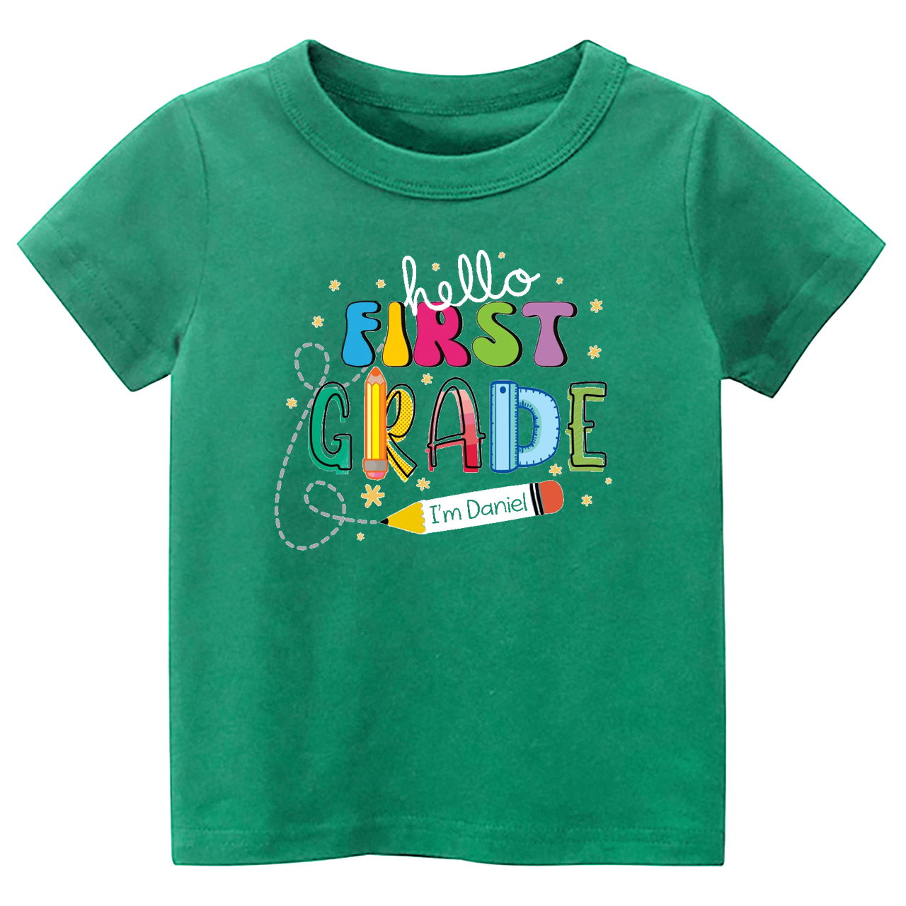 Hello First Grade I'm XXX Back To School Kids Shirt