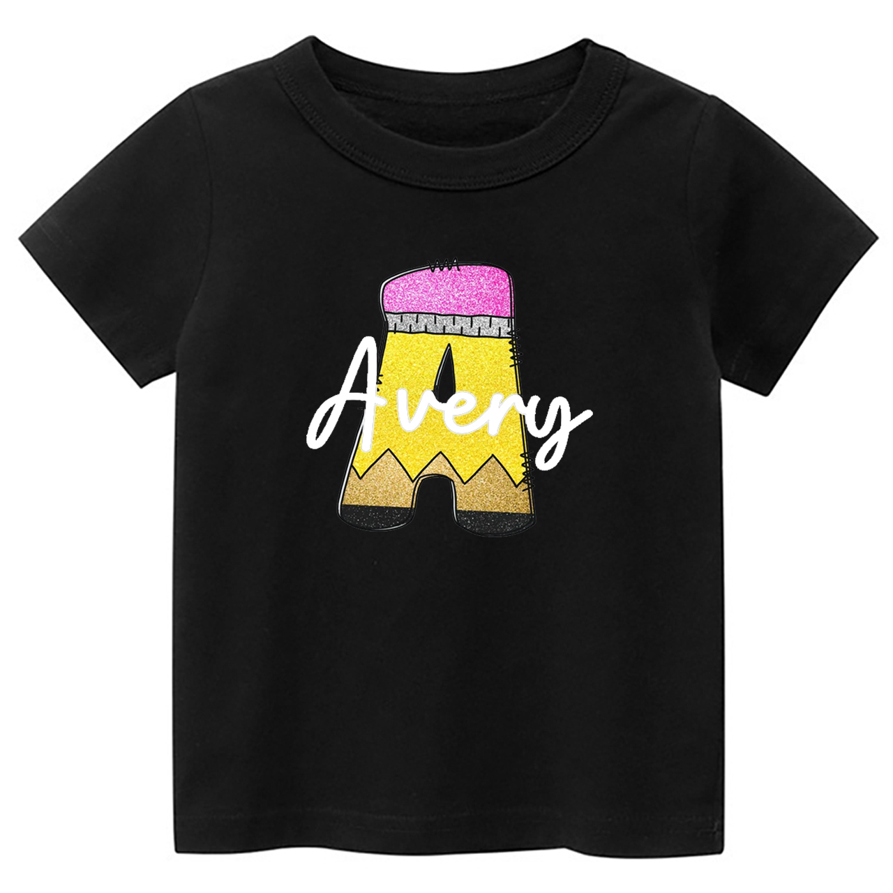 Monogram Pencil Back To School Kids Shirt