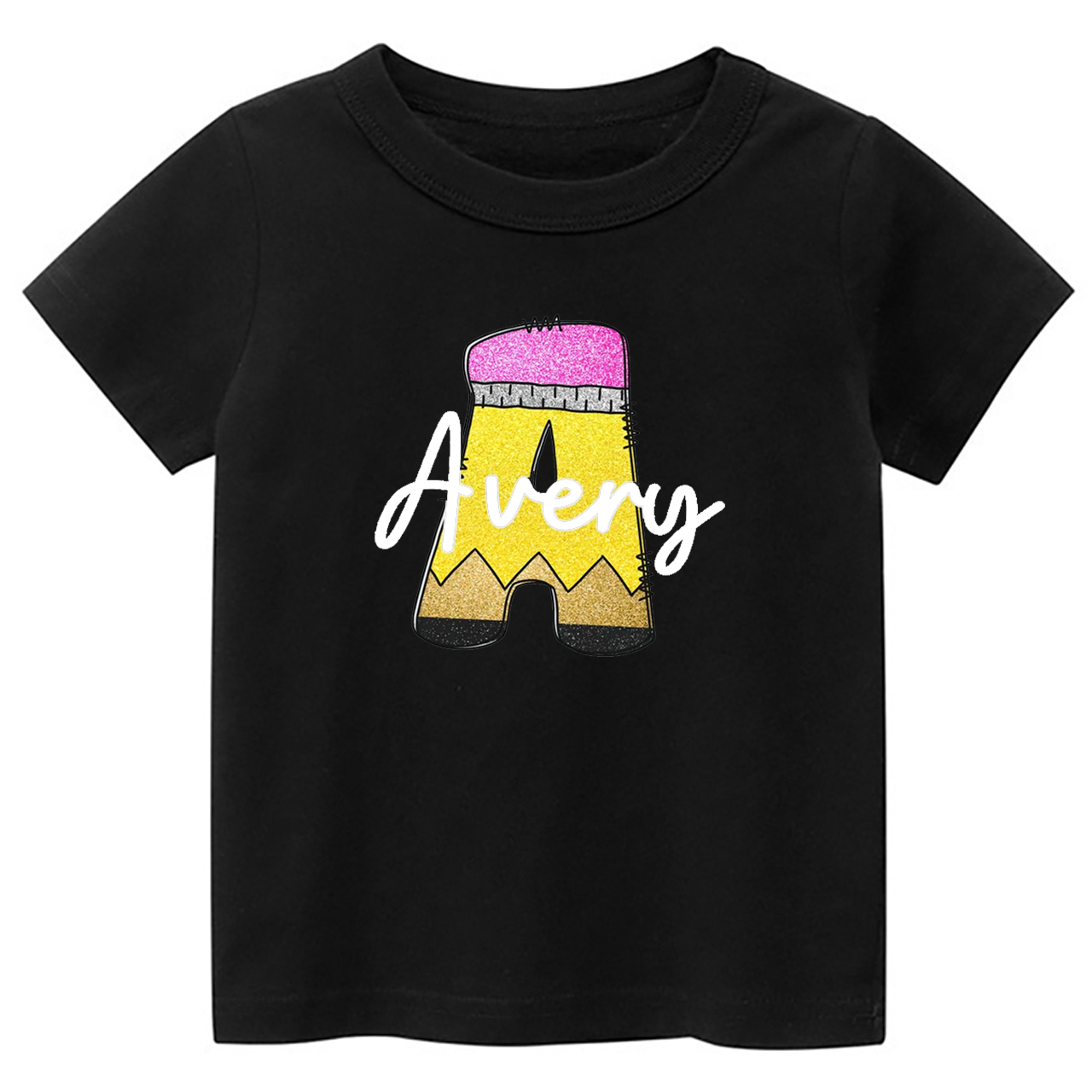 Monogram Pencil Back To School Kids Shirt