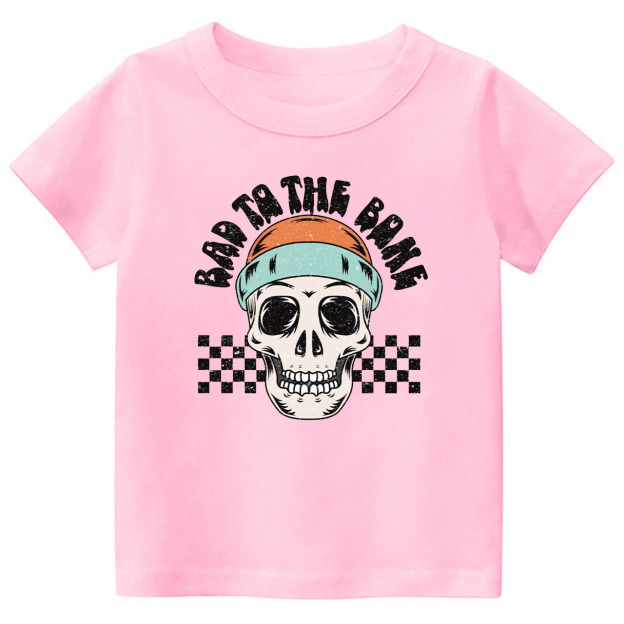 Bad To The Bone Skull Halloween Toddler Shirt