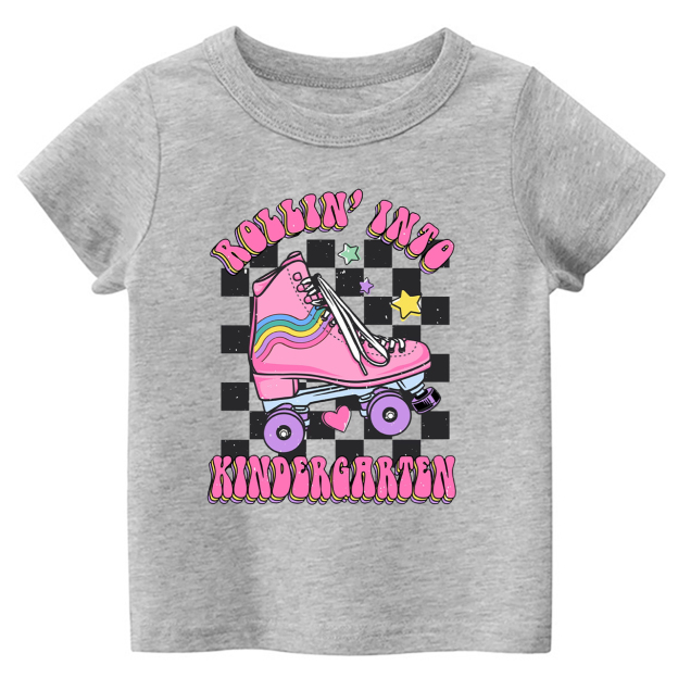 Rollin Into Kindergarten Back To School Kids Shirt
