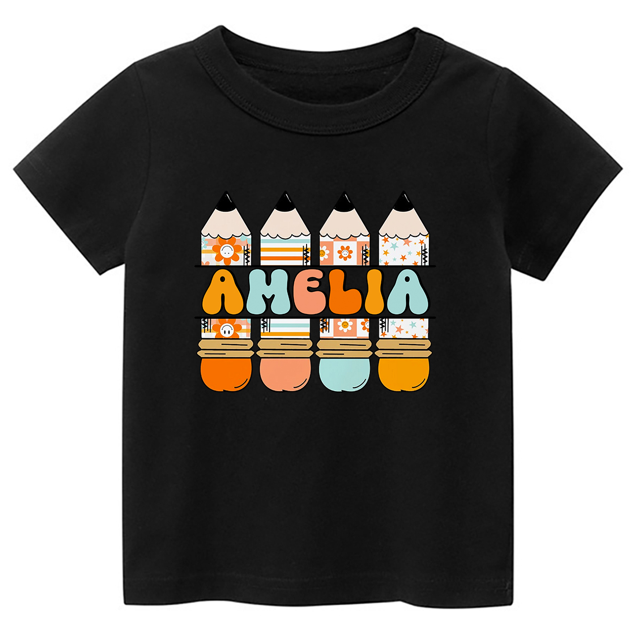 Personalized Pencil Kids Name Back To School Toddler Shirts