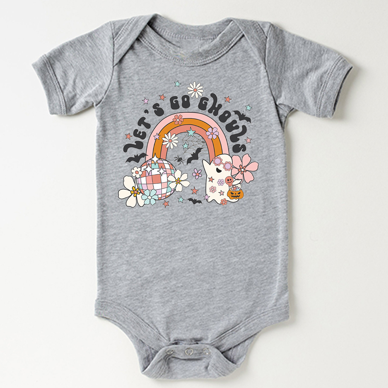 Let's Go Ghouls Retro Natural Baby Bodysuit