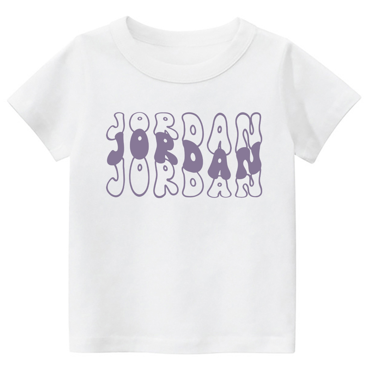Custom Kids Shirt With Retro Wavy Name 