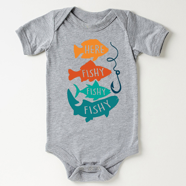 Retro Fishing Bodysuit For Baby