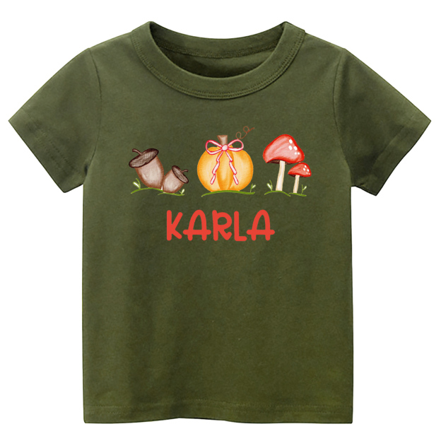 Personalized Fall Mushroom Kids Shirt 