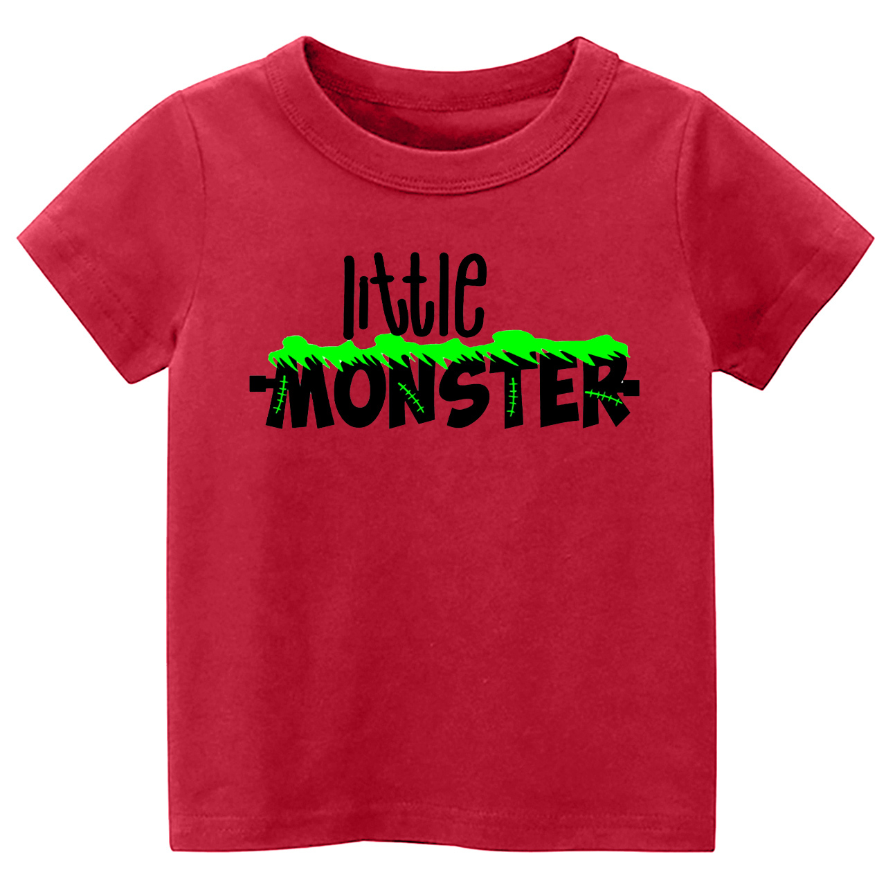 Halloween Little Monster With Green Scar Kids Shirt 