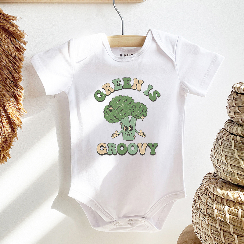 Green Is Groovy Bodysuit For Baby