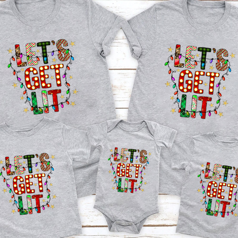 Let's Get Lit Christmas Family Matching Shirt
