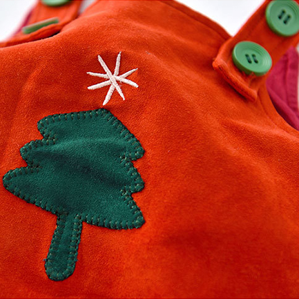 Red Christmas Suspender Baby Bodysuit 