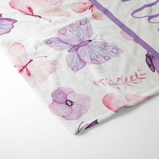 Personalized Sweet Dream Butterfly Baby Flannel Blanket