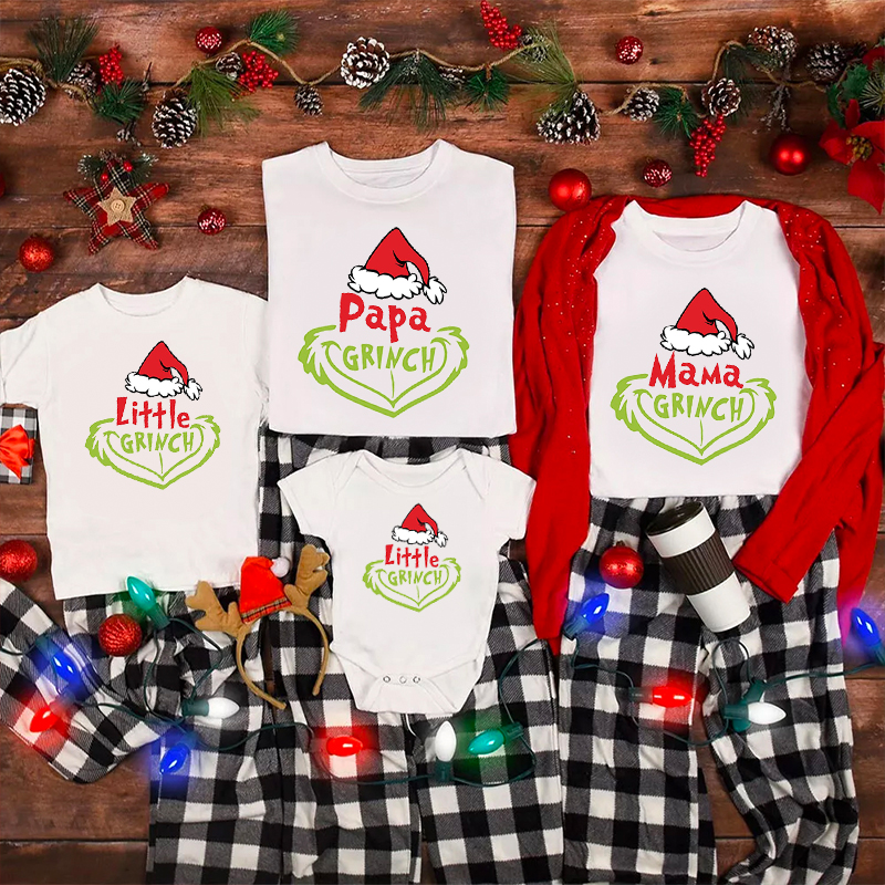 Green Heart Christmas Family Matching Shirt