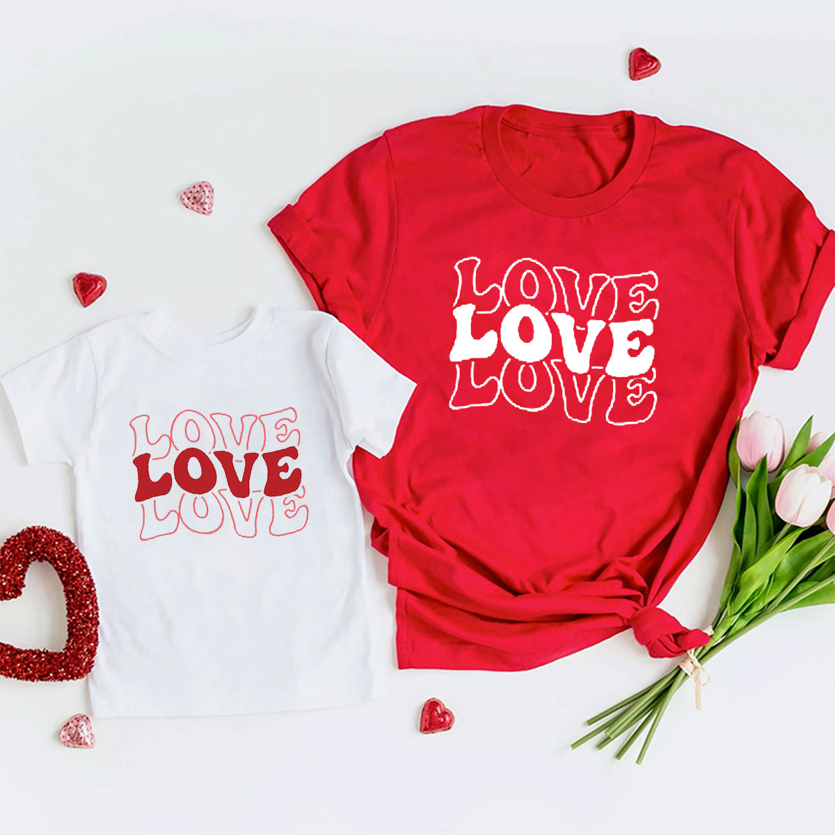 LOVE LOVE LOVE Family Matching Shirts