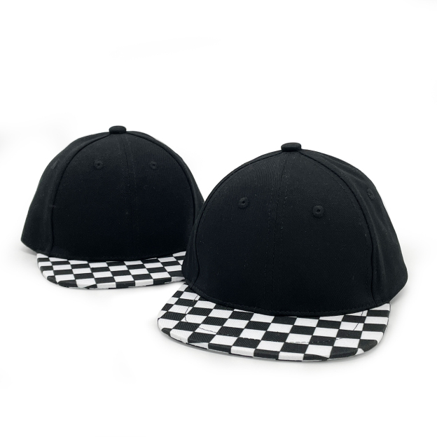 Black Check Trucker Toddler&Kids Cap