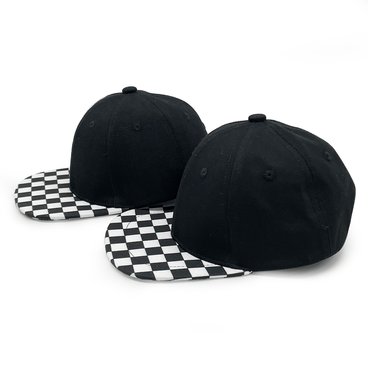 Black Check Trucker Toddler&Kids Cap