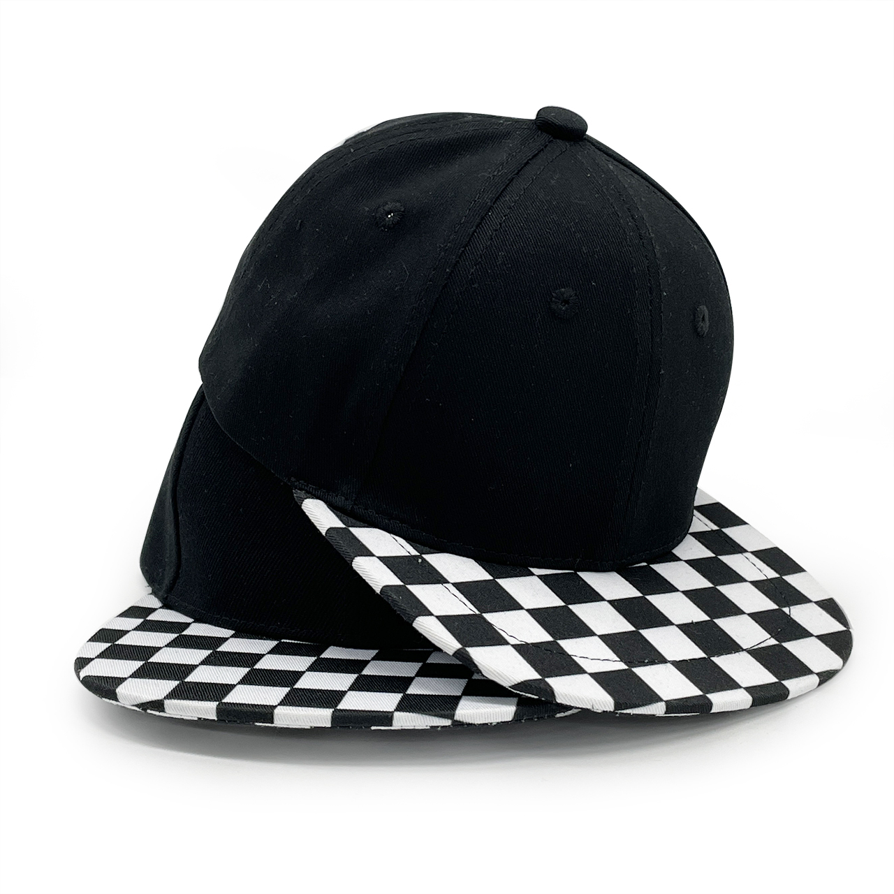 Black Check Trucker Toddler&Kids Cap