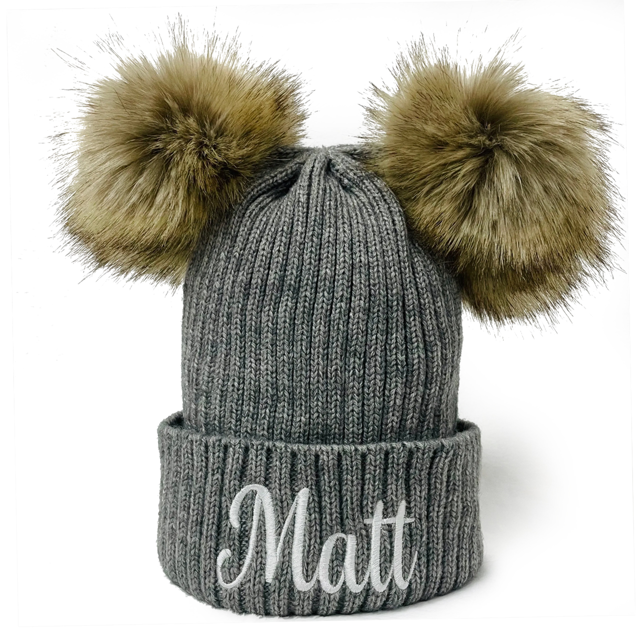 Personalized Double Ball Embroidered Hat