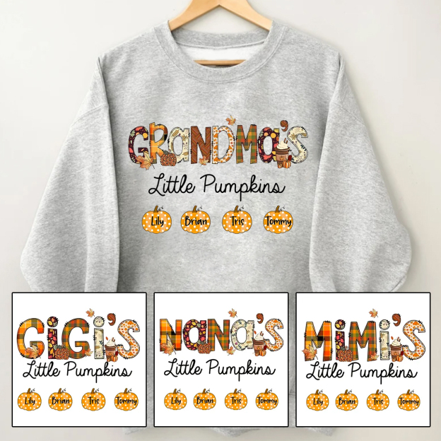 Personalized  Fall Grandma Sweatshirt With Grandkids Names