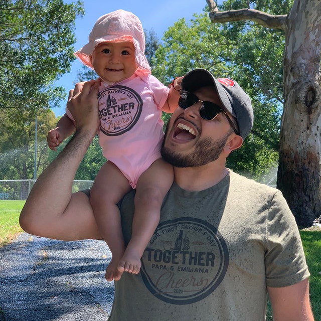 Matching First Father's Day Together Cheers Bodysuit & Shirts