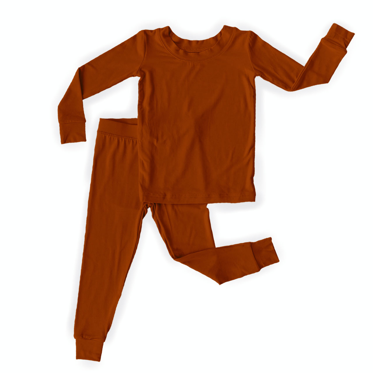 Autumn Orange Two-Piece Pajama Set For Kids