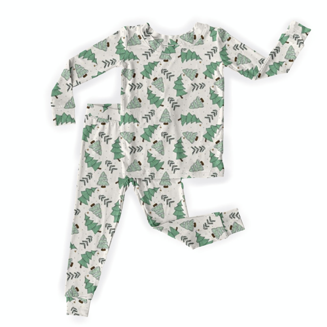 Dancing Christmas Tree Two-Piece Pajama Set For Kids