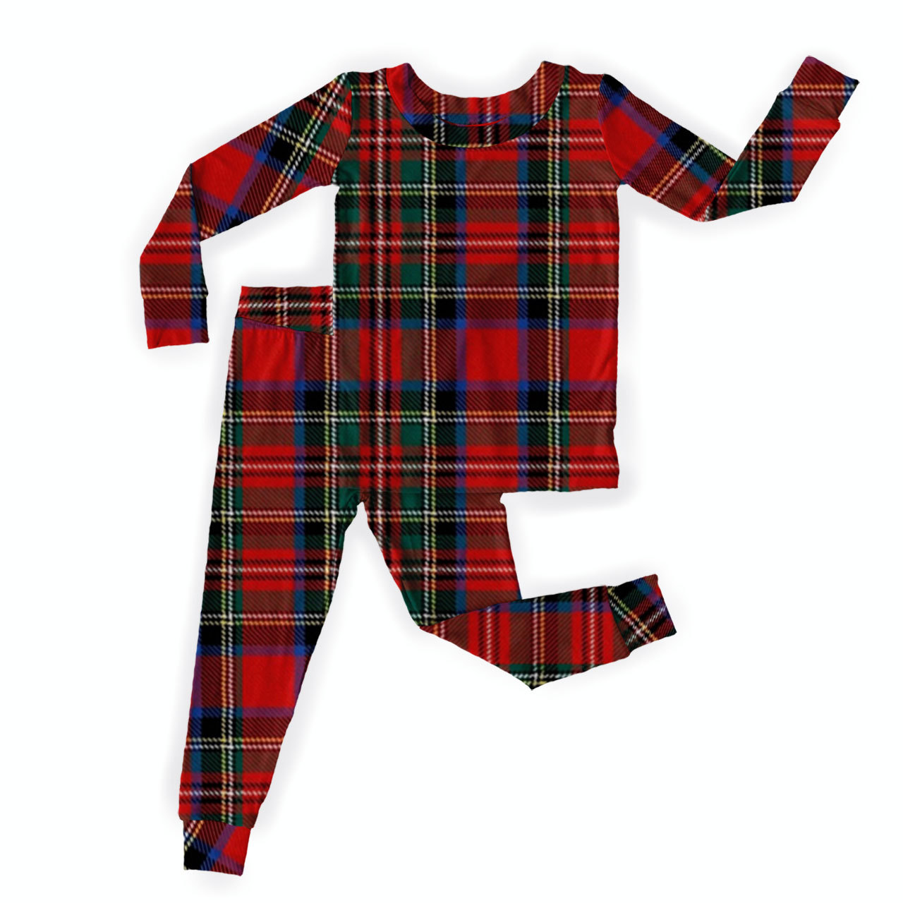Christmas Vintage Plaid Two-Piece Pajama Set For Kids
