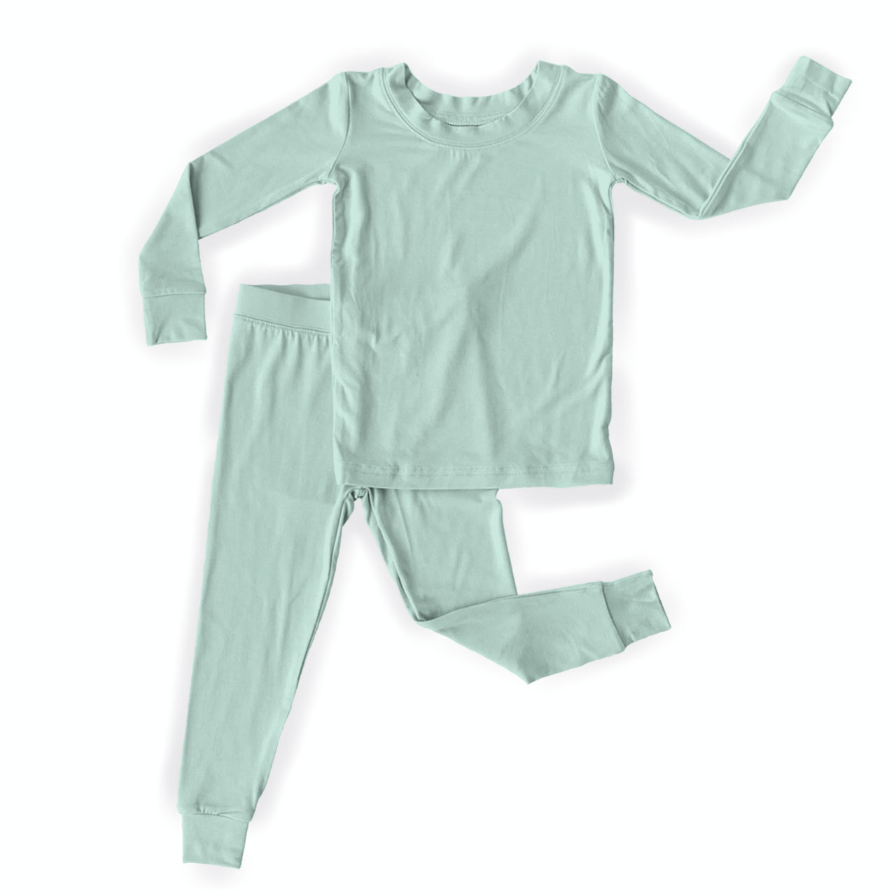 Mint Green Two-Piece Pajama Set For Kids