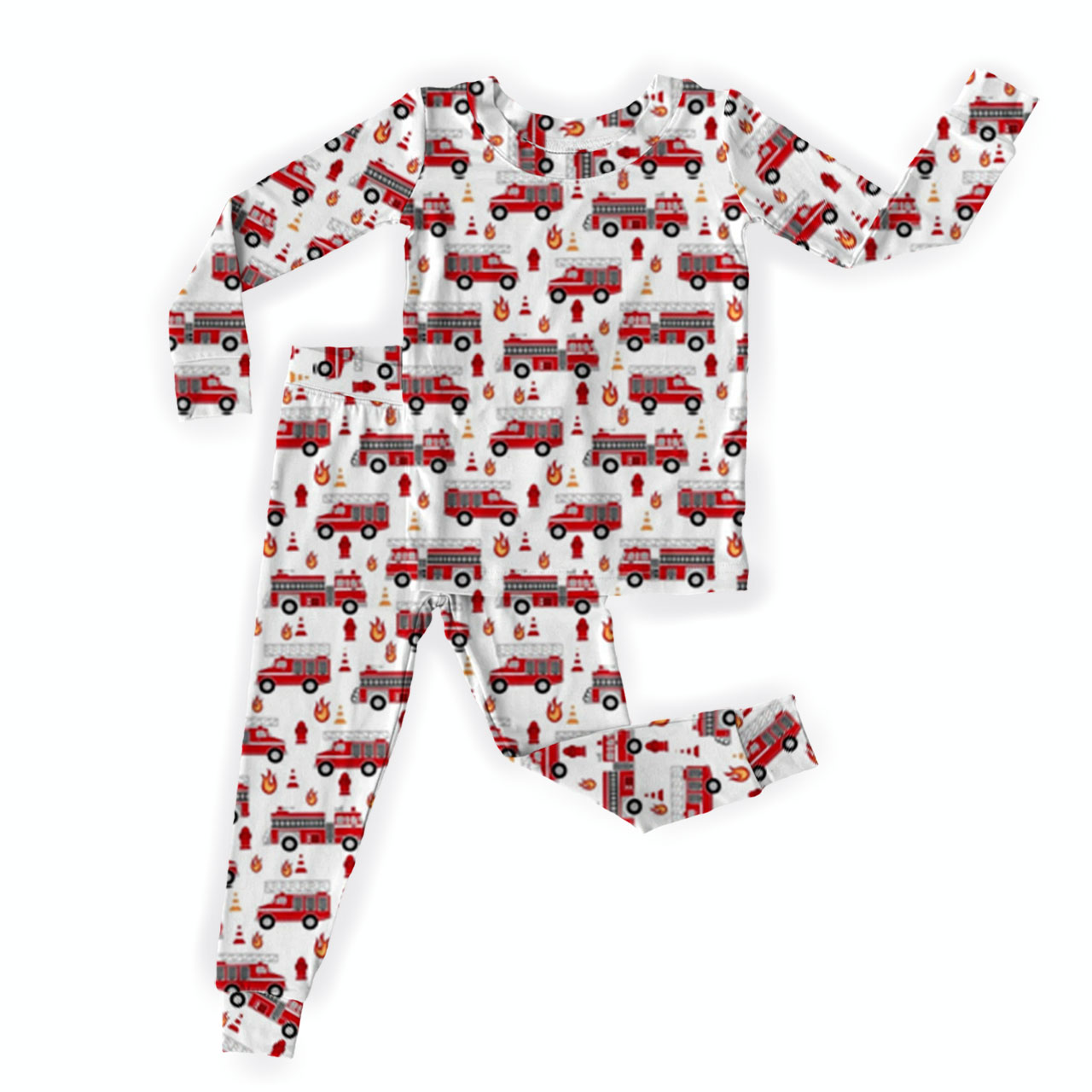 Fire Truck Two-Piece Pajama Set For Kids