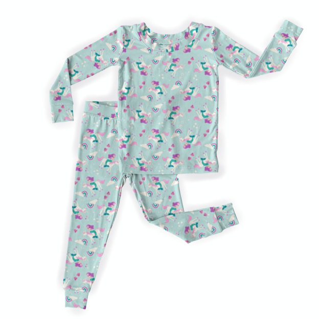 Mermaid Princess And Her Pony Two-Piece Pajama Set For Kids