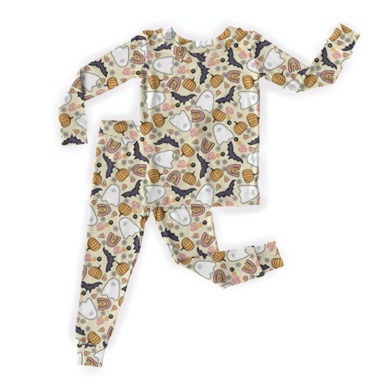 Pumpkin Imp Two-Piece Pajama Set For Kids