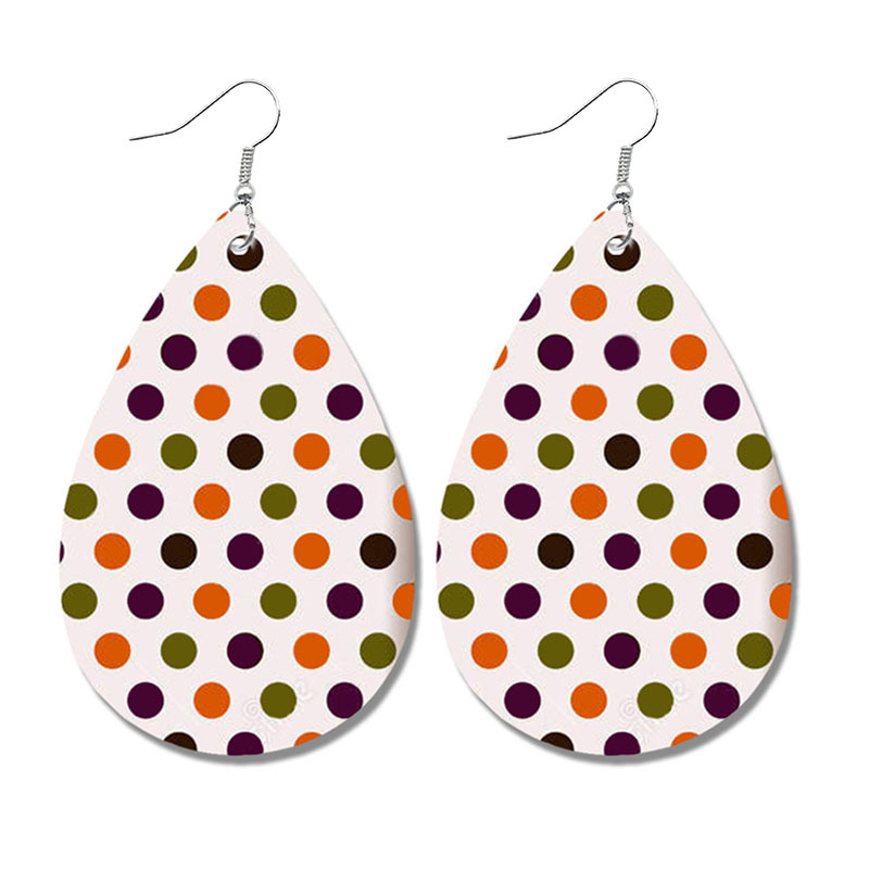 Halloween Leather Earrings With Polka Dots