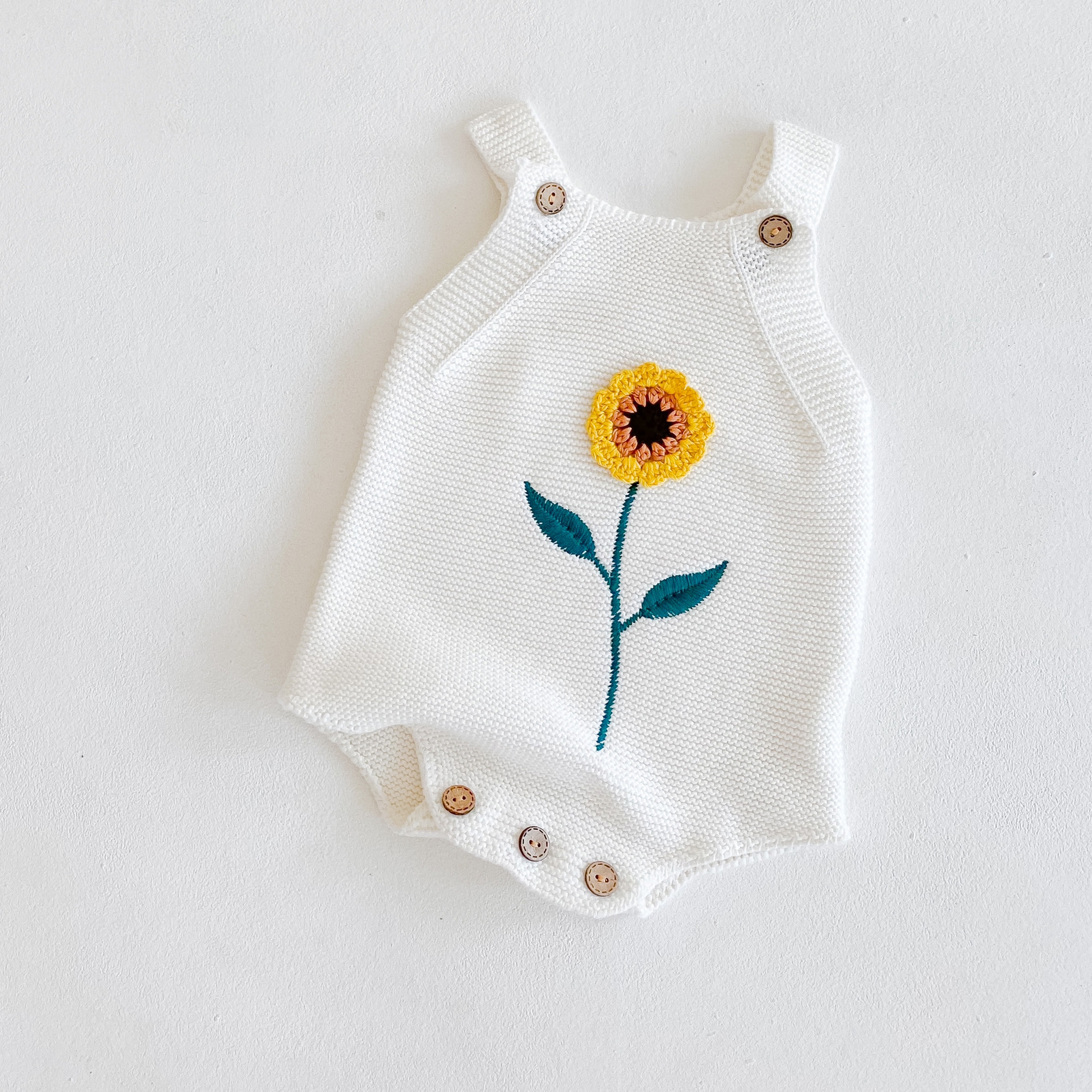Sunflower White&Pink Baby Jumpsuit