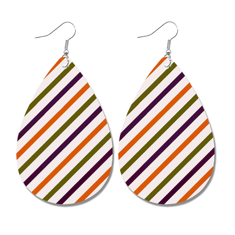Halloween Color Print Leather Earrings