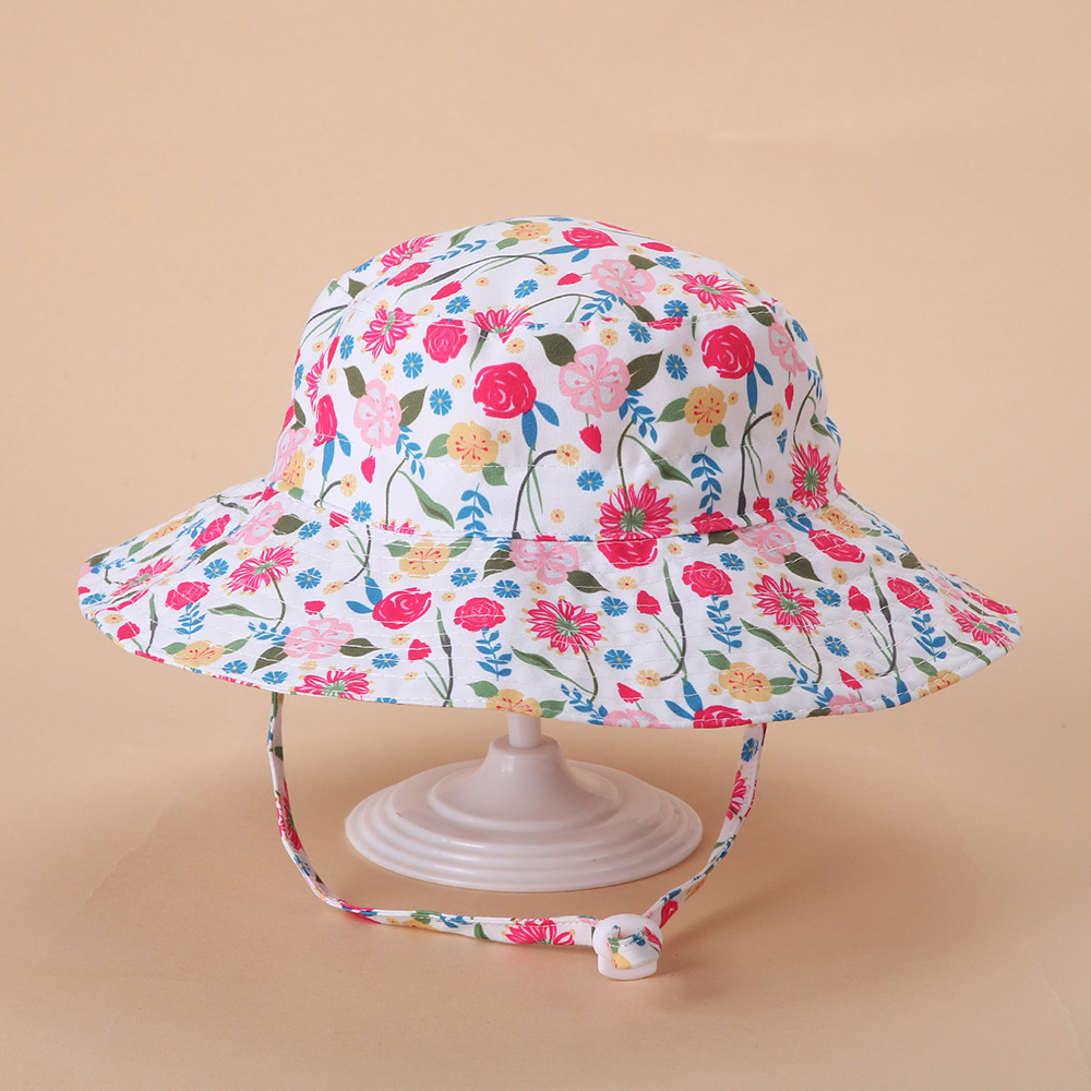 Rose Print Kids Sun Hat
