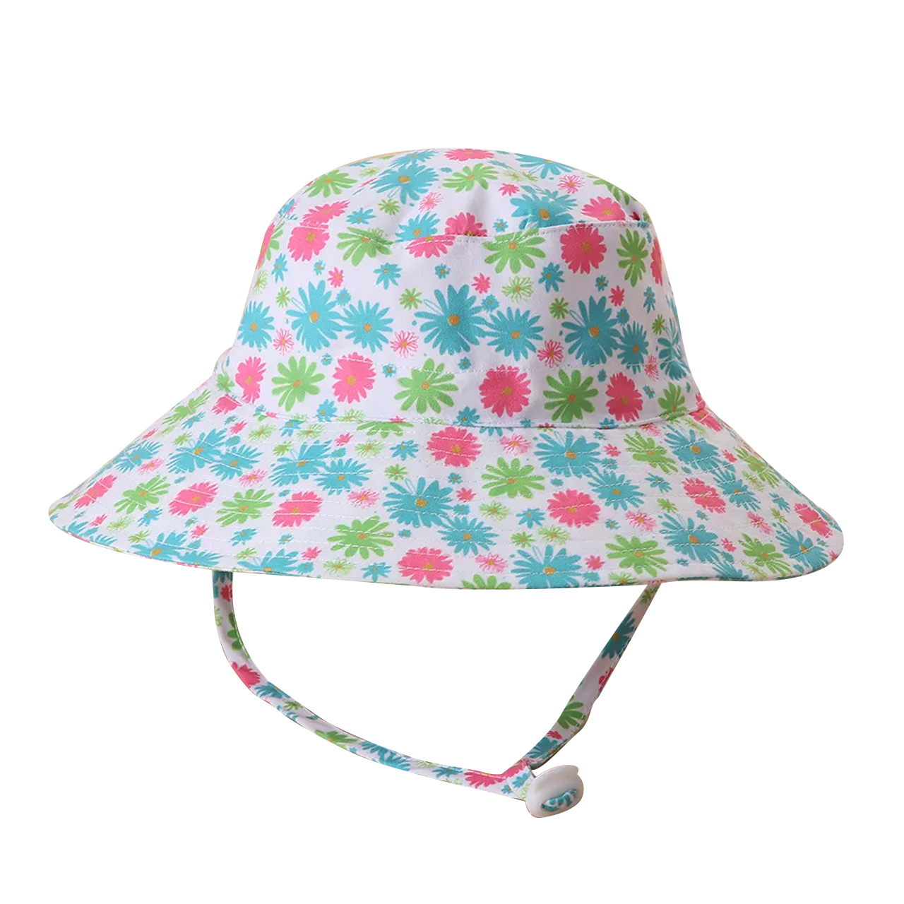 UPF 30+ Cute Blue Flower Kids Sun Hat