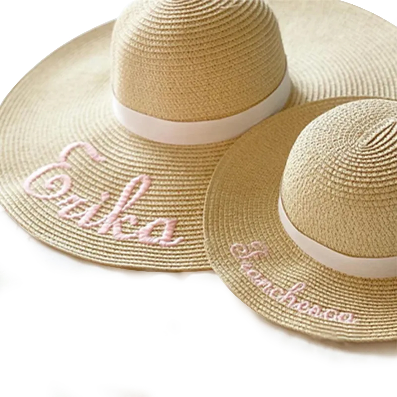 UPF 30+ Mommy and Me personalized Embroidered Beach Hat Set