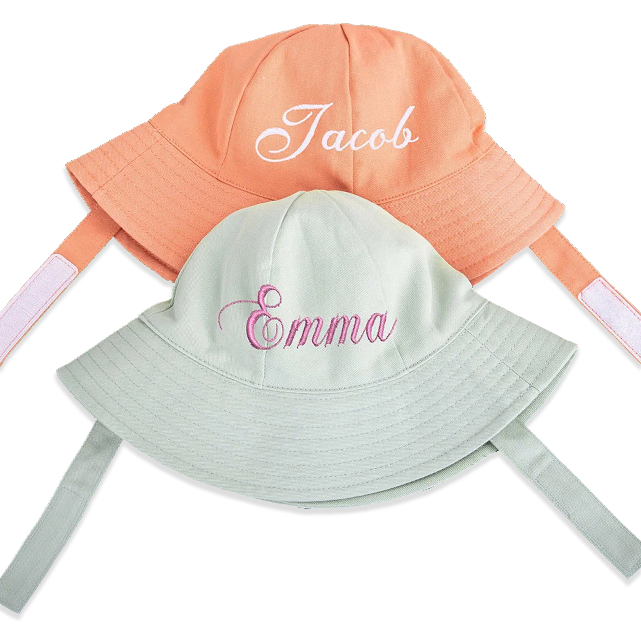 UPF 30+ Personalized Baby Name Sun Bucket Hat 