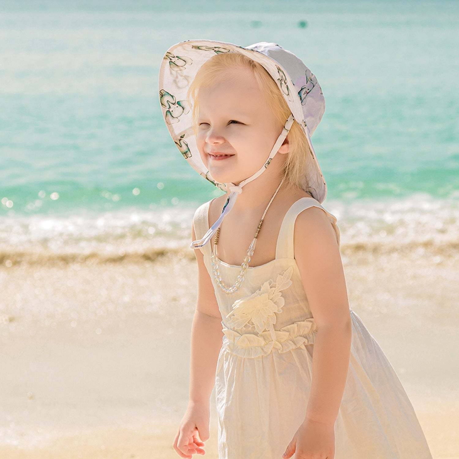 Baby Sun Hat - Seersucker Infant Sun Hat