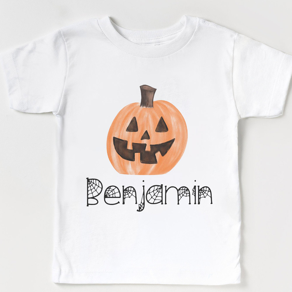 Personalized Halloween Pumpkin Toddler T-shirt