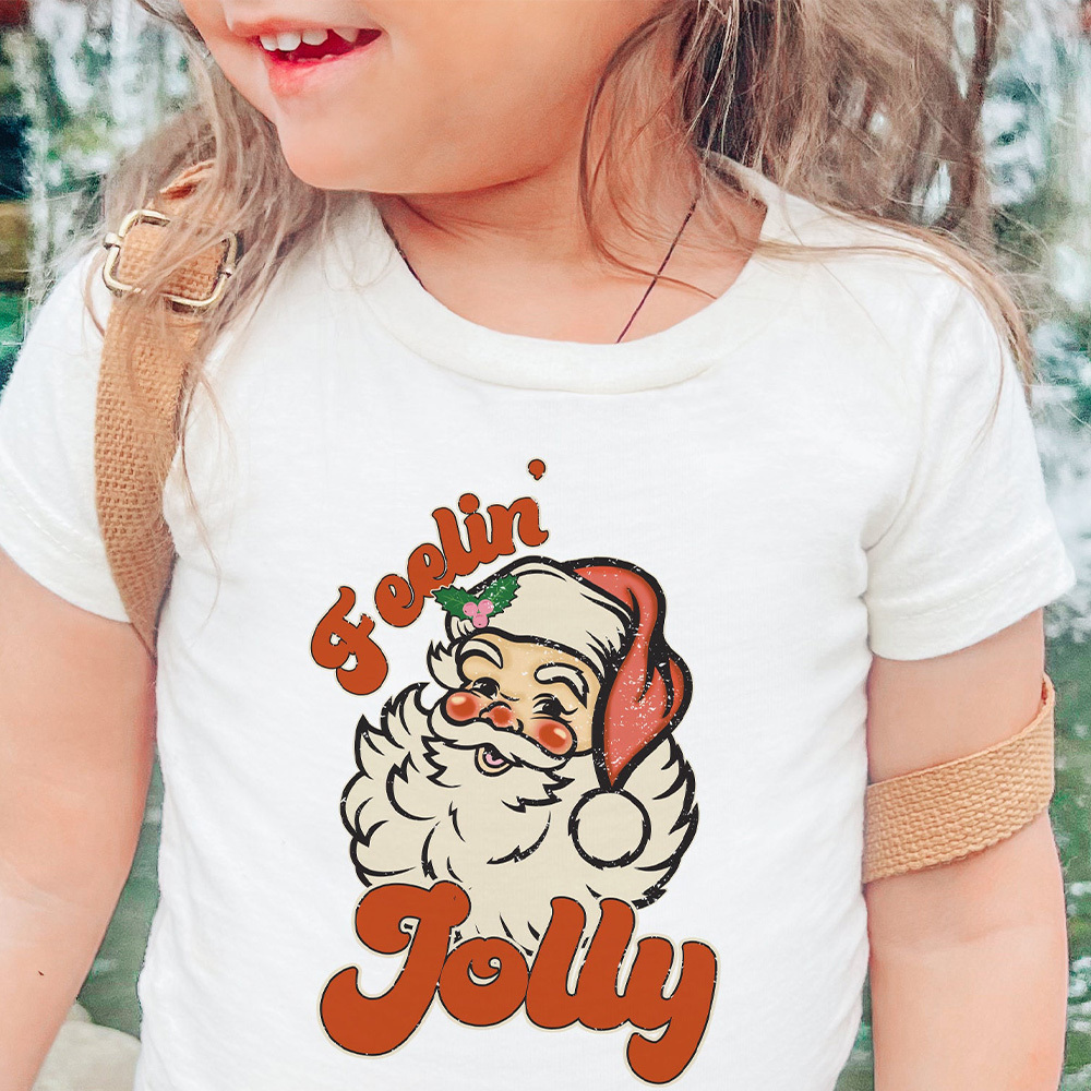 Feelin Jolly Toddler Retro Christmas Shirt